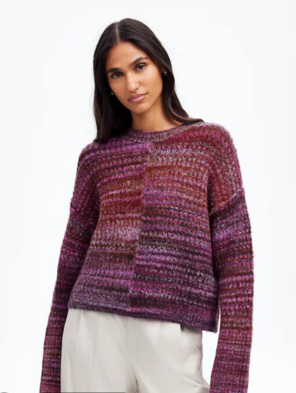 Madewell Space dyed Crewneck Sweater In Spacedye Verbena L